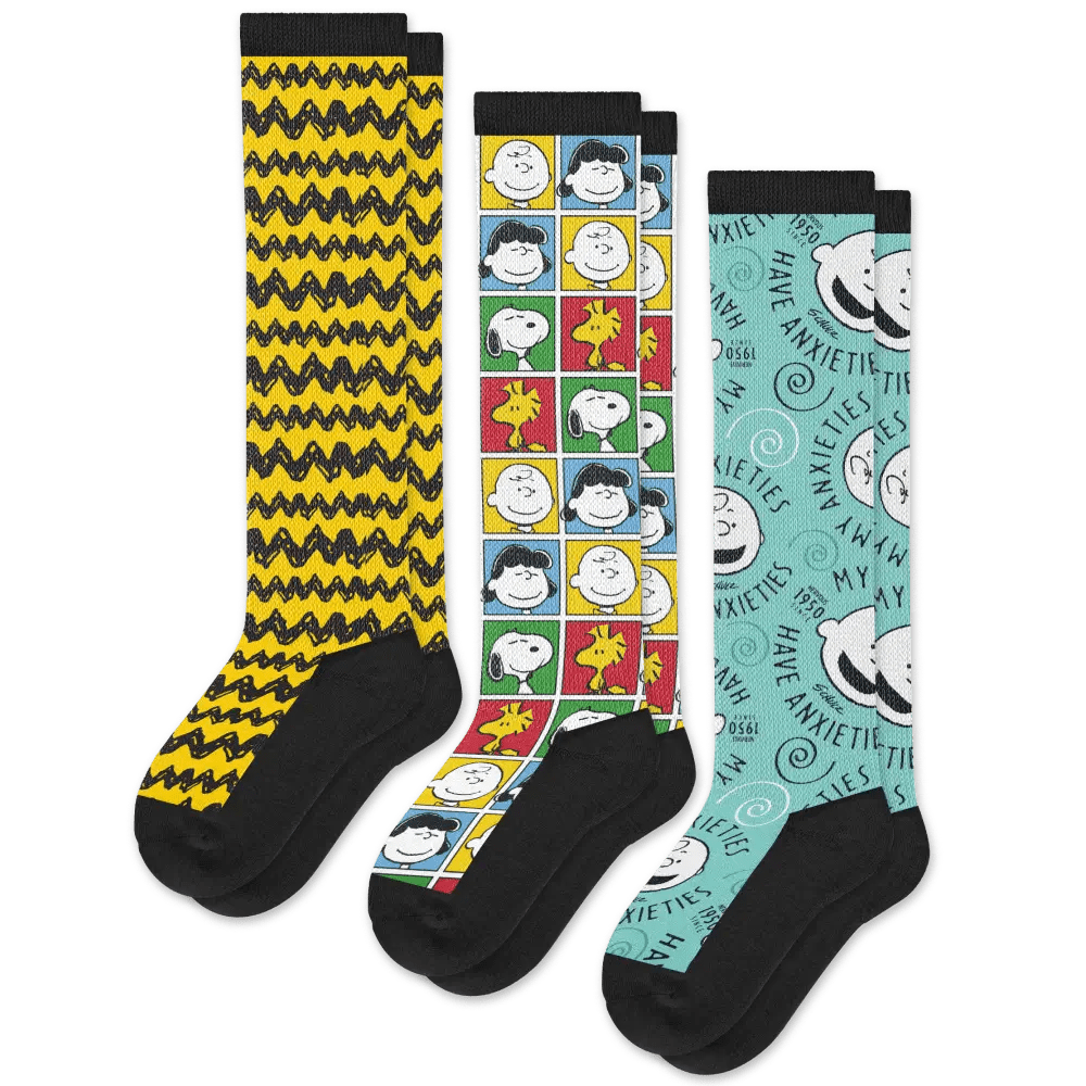 Charlie Brown & Friends EasyStretch™ Diabetic Socks Bundle 3-Pack