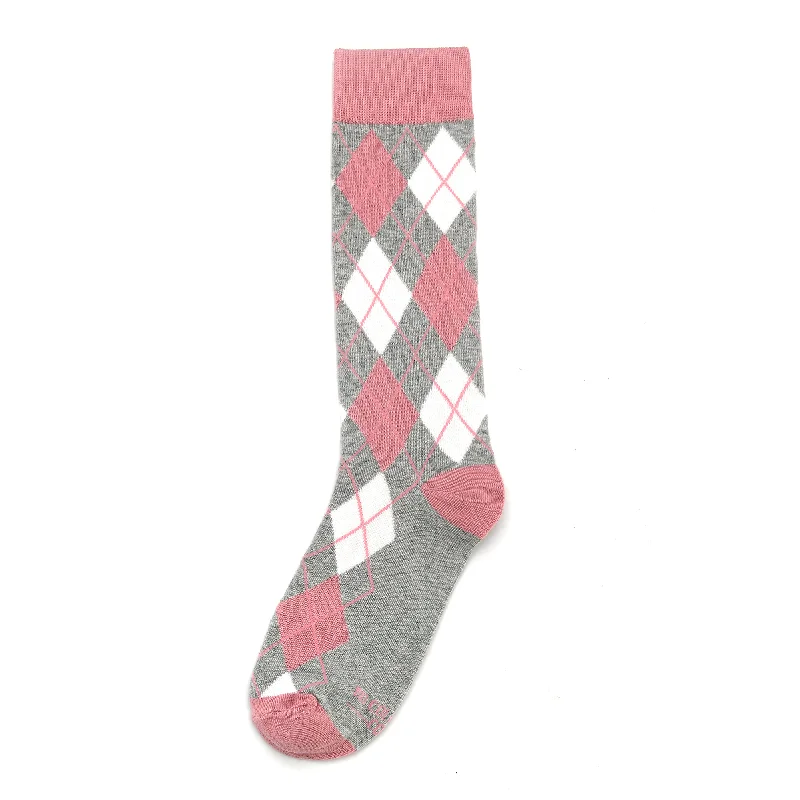 Dusty Rose Argyle Socks