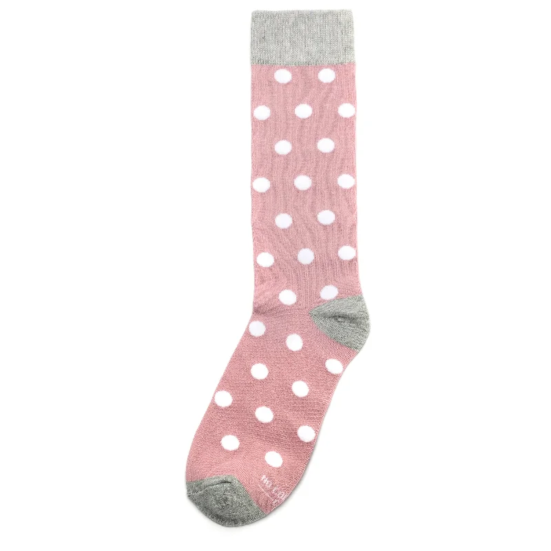 Dusty Rose with White Polka Dot Socks