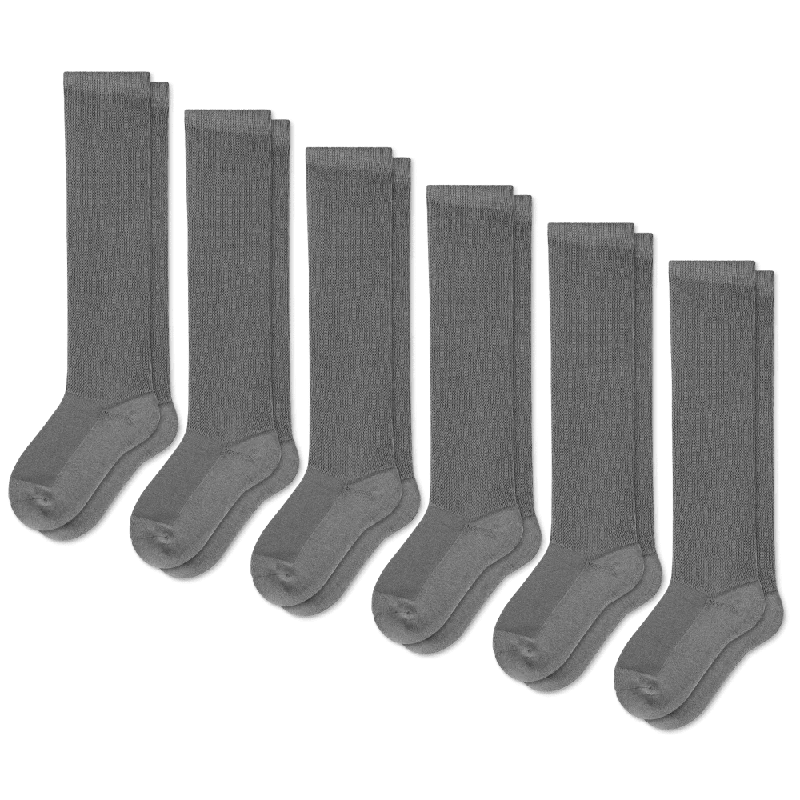 Gray EasyStretch™ Diabetic Socks Bundle 6-Pack