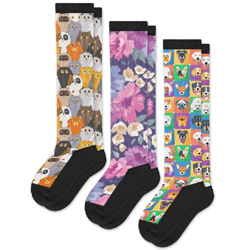 Paws And Petals EasyStretch™ Diabetic Socks Bundle 3-Pack