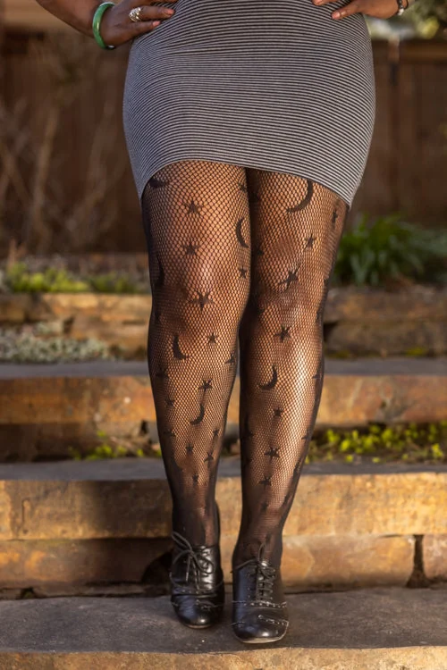 Plus Size Celestial Net Tights