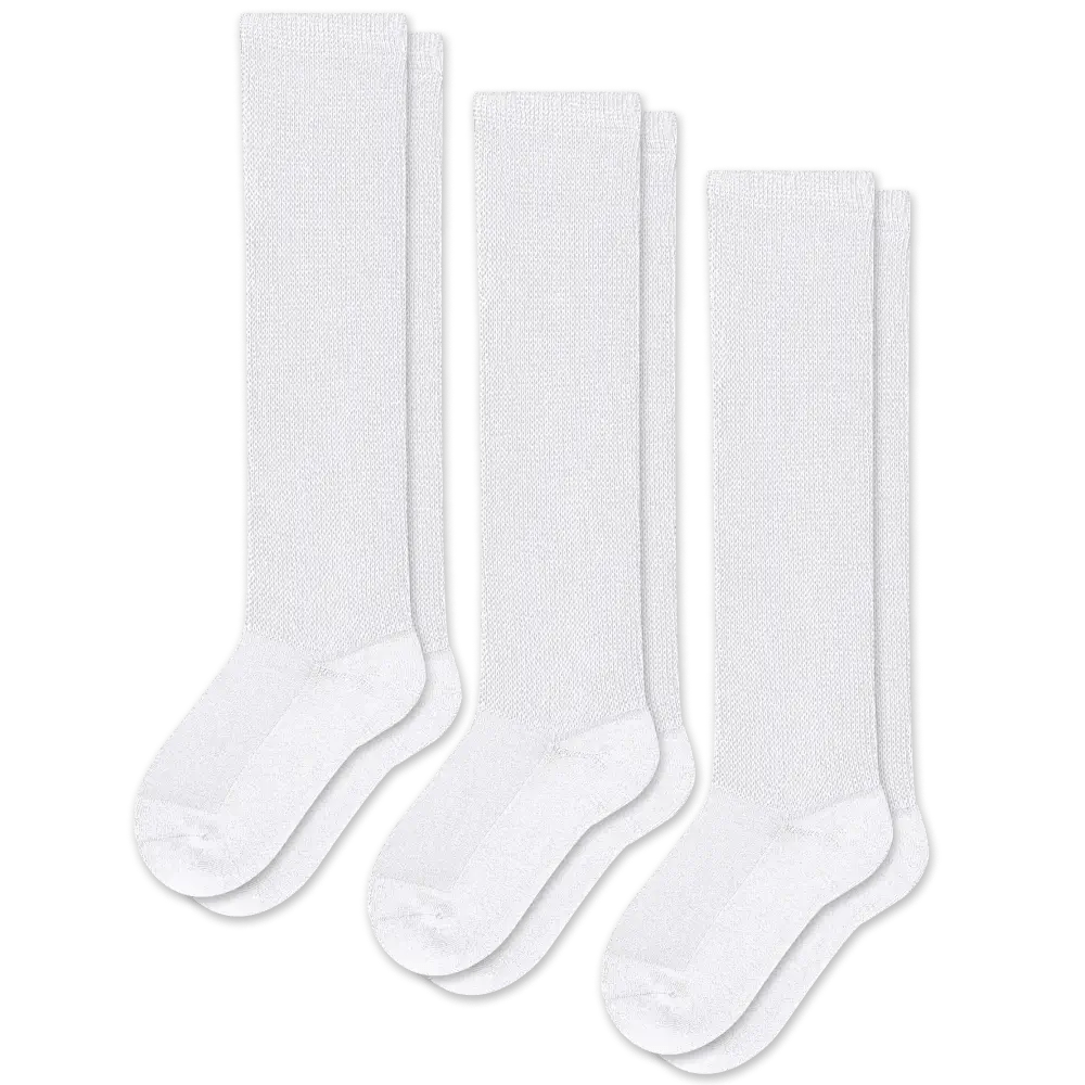 White EasyStretch™ Diabetic Socks Bundle 3-Pack