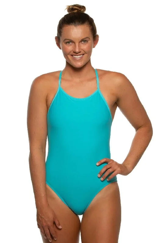 Belle Swim Onesie - Hawaii Blue