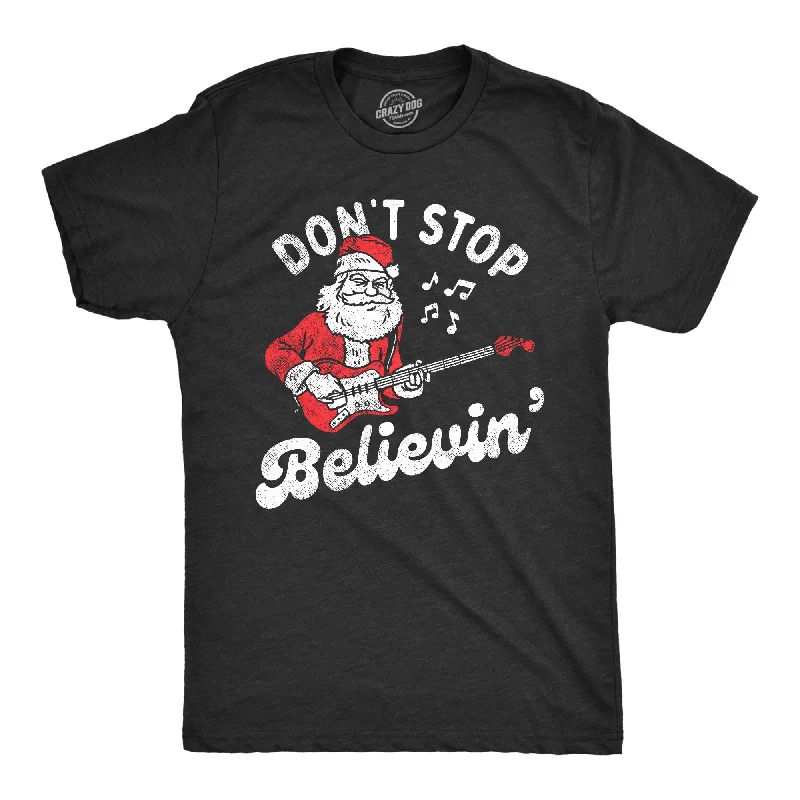 Dont Stop Believin Santa Men's T Shirt