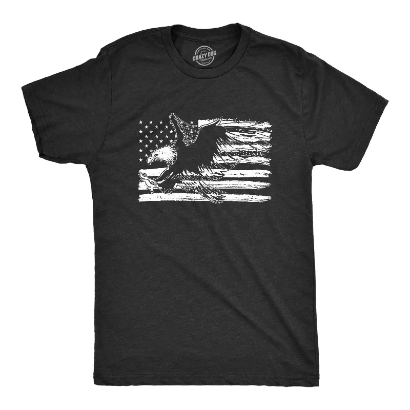 Eagle Over Grunge Flag Men's T Shirt