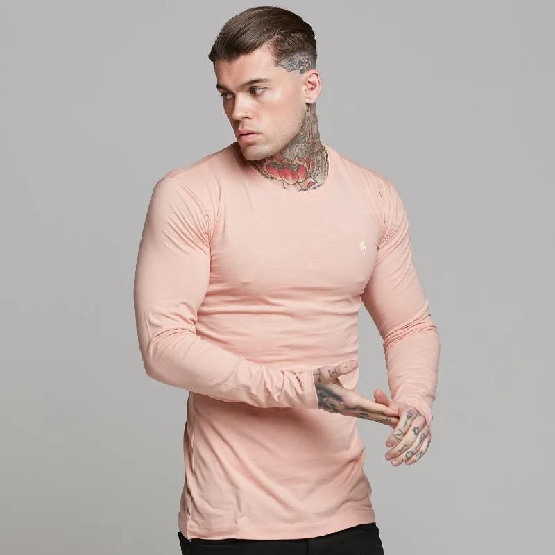 Father Sons Peach Long  Sleeve Slub Crew - FSH325