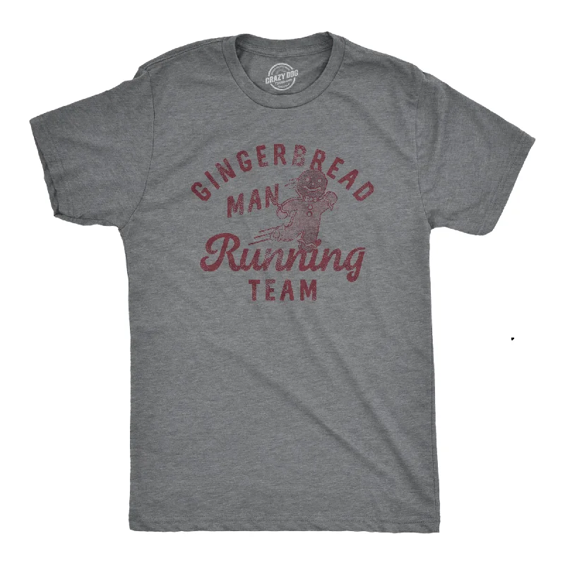 Gingerbread Man Running Team Men's T Shirt