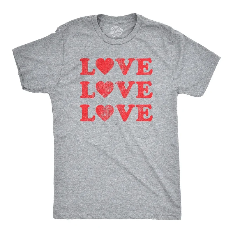 Love 3 Hearts Men's T Shirt