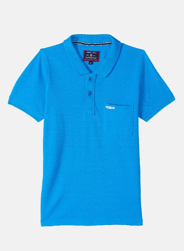 Boys Blue Plain T-Shirt