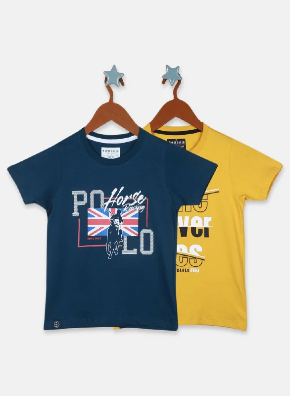 Boys Mustard Printed T-Shirt