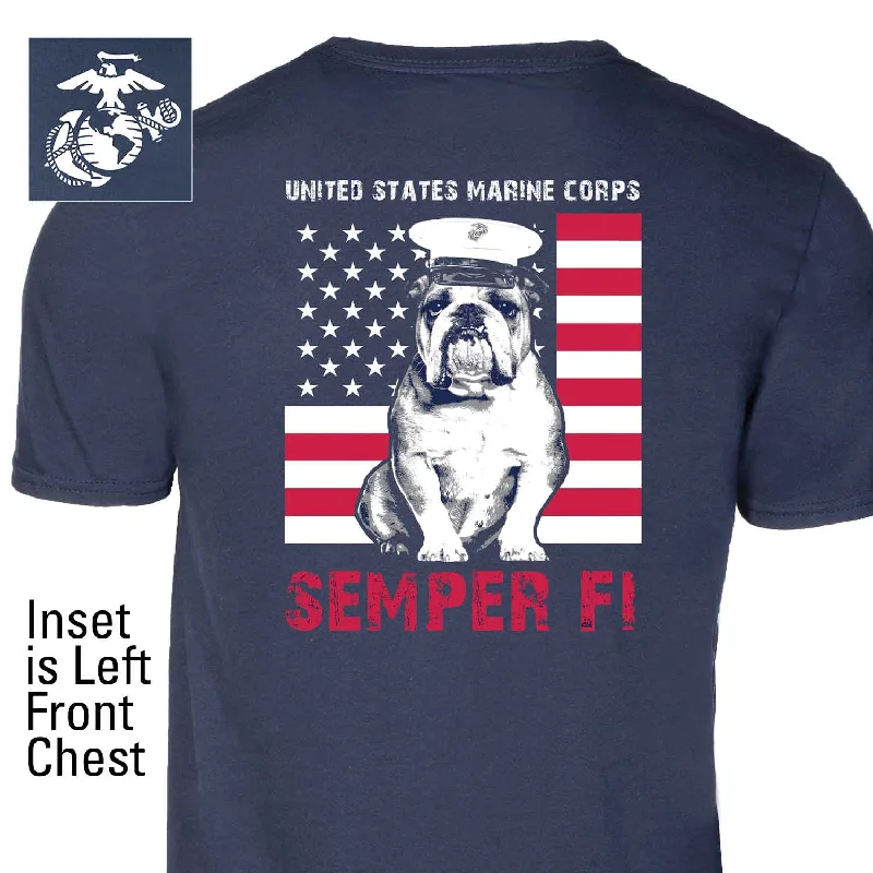 Dress Blues Bulldog Back With Left Chest T-shirt