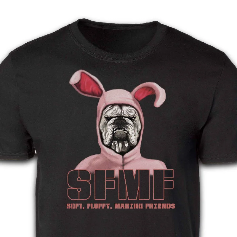 Marine Corps Bulldog Mascot in Pink Bunny Costume