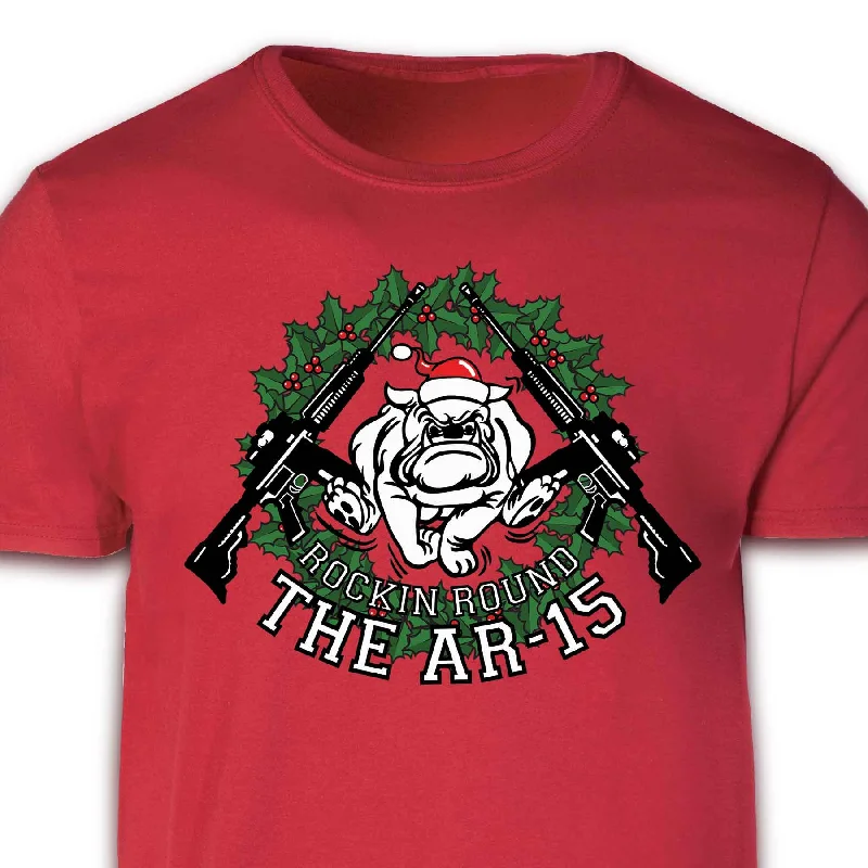 Marine Mascot Rockin' Around the AR-15 Holiday T-shirt