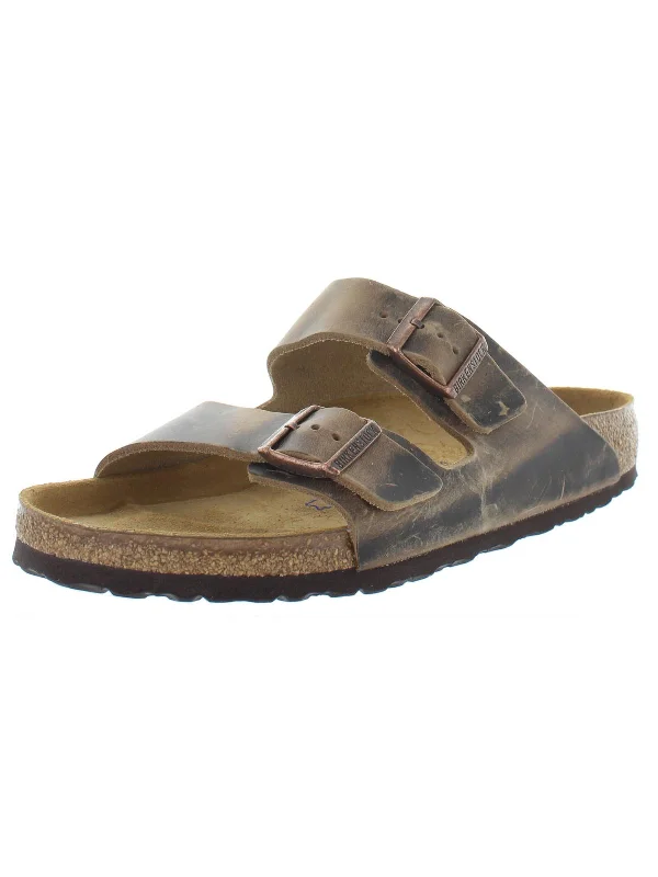 Arizona BS Mens Leather Slides Footbed Sandals