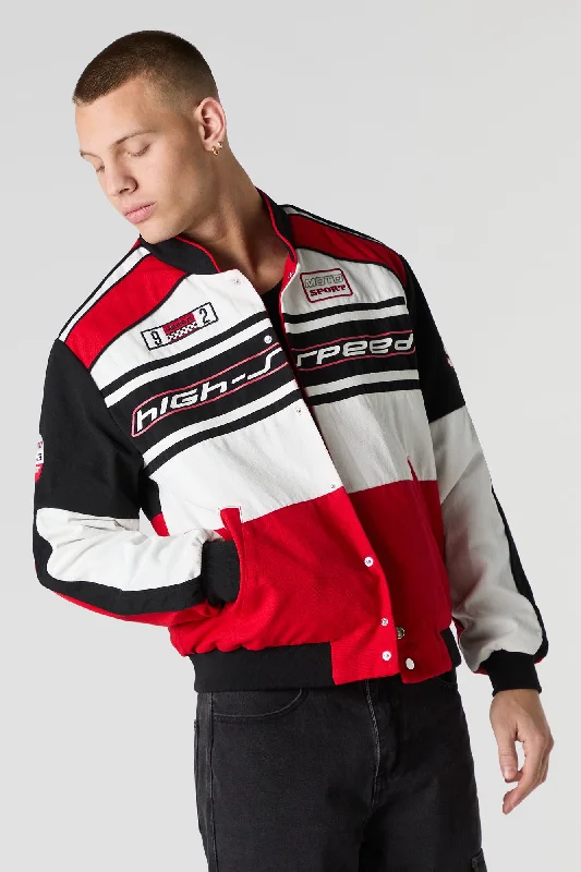 Moto Sport Embroidered Racing Jacket