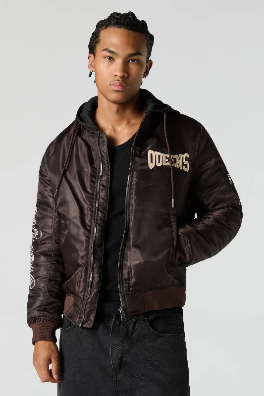 New York Embroidered Bomber Jacket