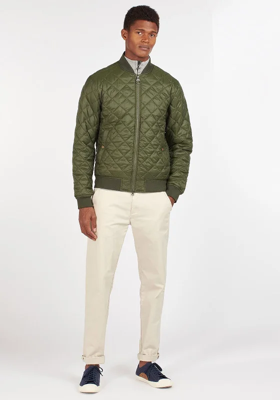 Barbour Gabble Quilted Bomber Jacket, Olive