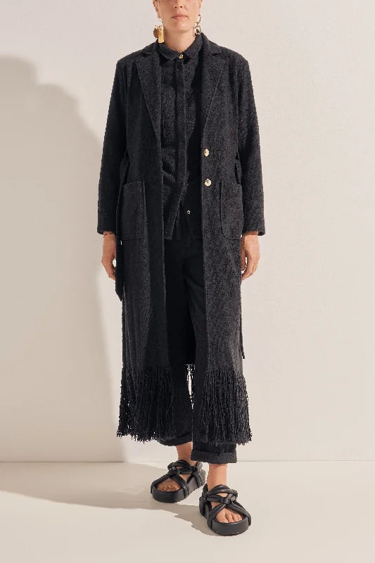 Crius Black Boucle Coat