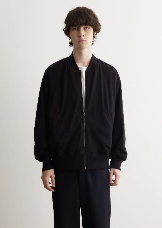 Wool Knit Zip Up Blouson