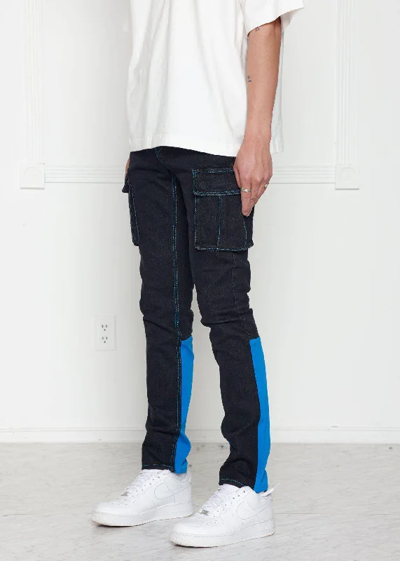 Blank State Men's Cargo Denim in Black/Blue